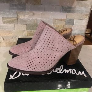Sam Edelman Bates Mule 7.5. Pink Mauve Suede.